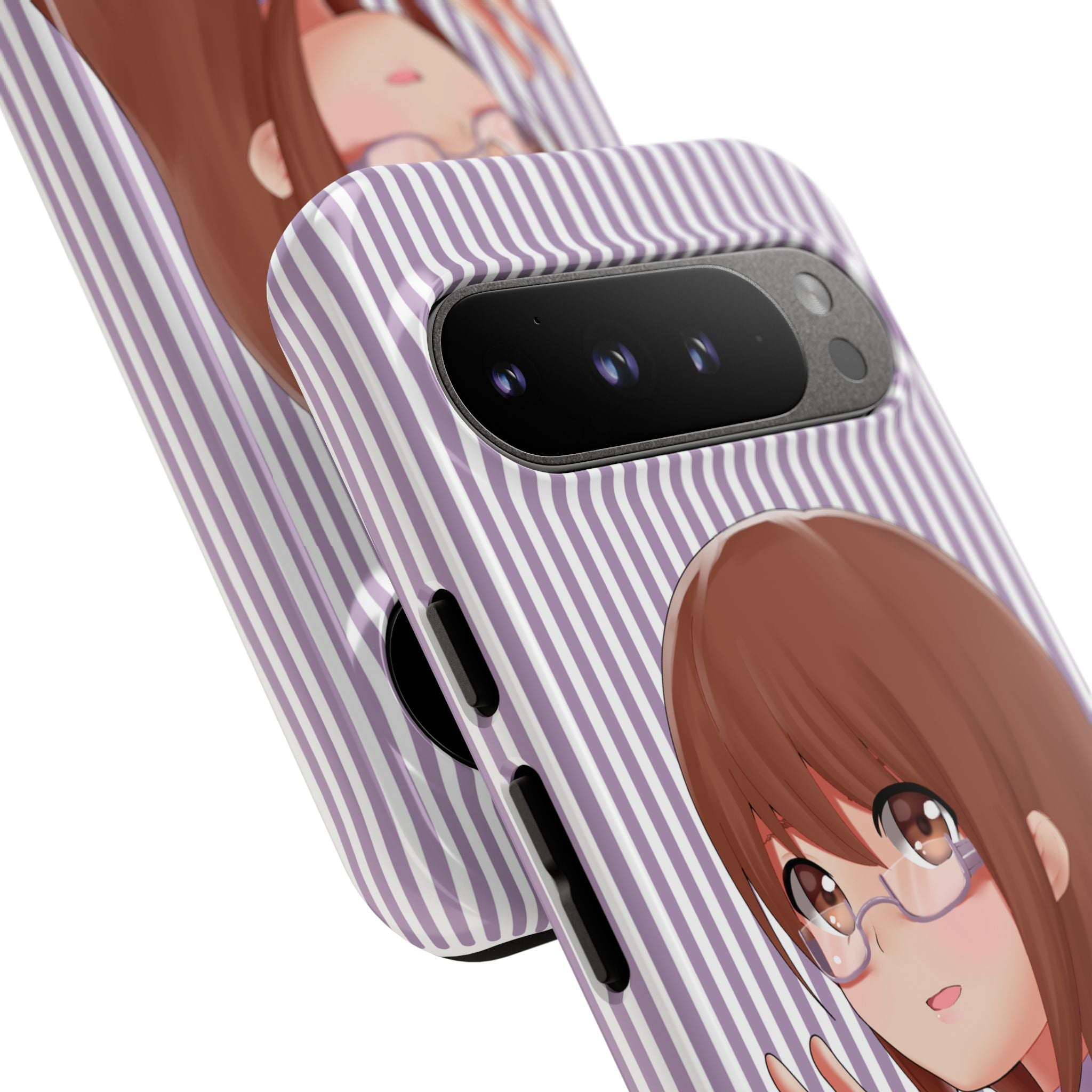 Galentines Day Striped lines mobile case, Glasses Anime Girl Stripe Iphone case | Tough Cases - Iphone, Samsung and Pixel Mobile cases