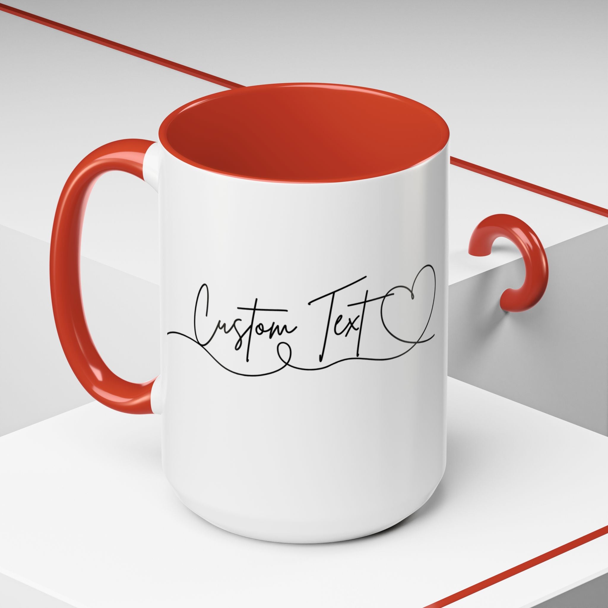 Personalized Name Mug, Custom Name Coffee Mug, Heart Name Mug, 11oz 15oz Ceramic Cup, Birthday Gift for Her Him