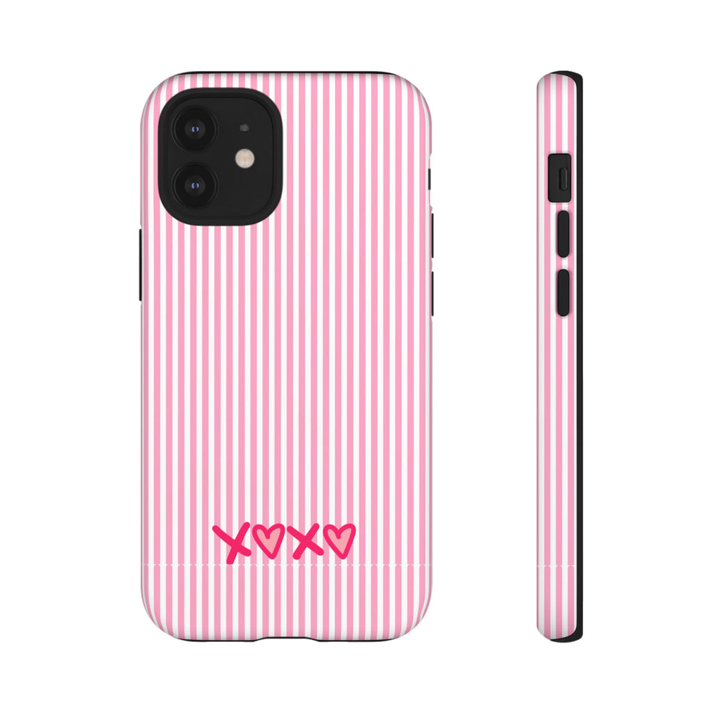 Galentines Day Pink Striped Lines phone case, Pink Stripe Iphone case | Tough Cases - Iphone, Samsung and Pixel Mobile cases