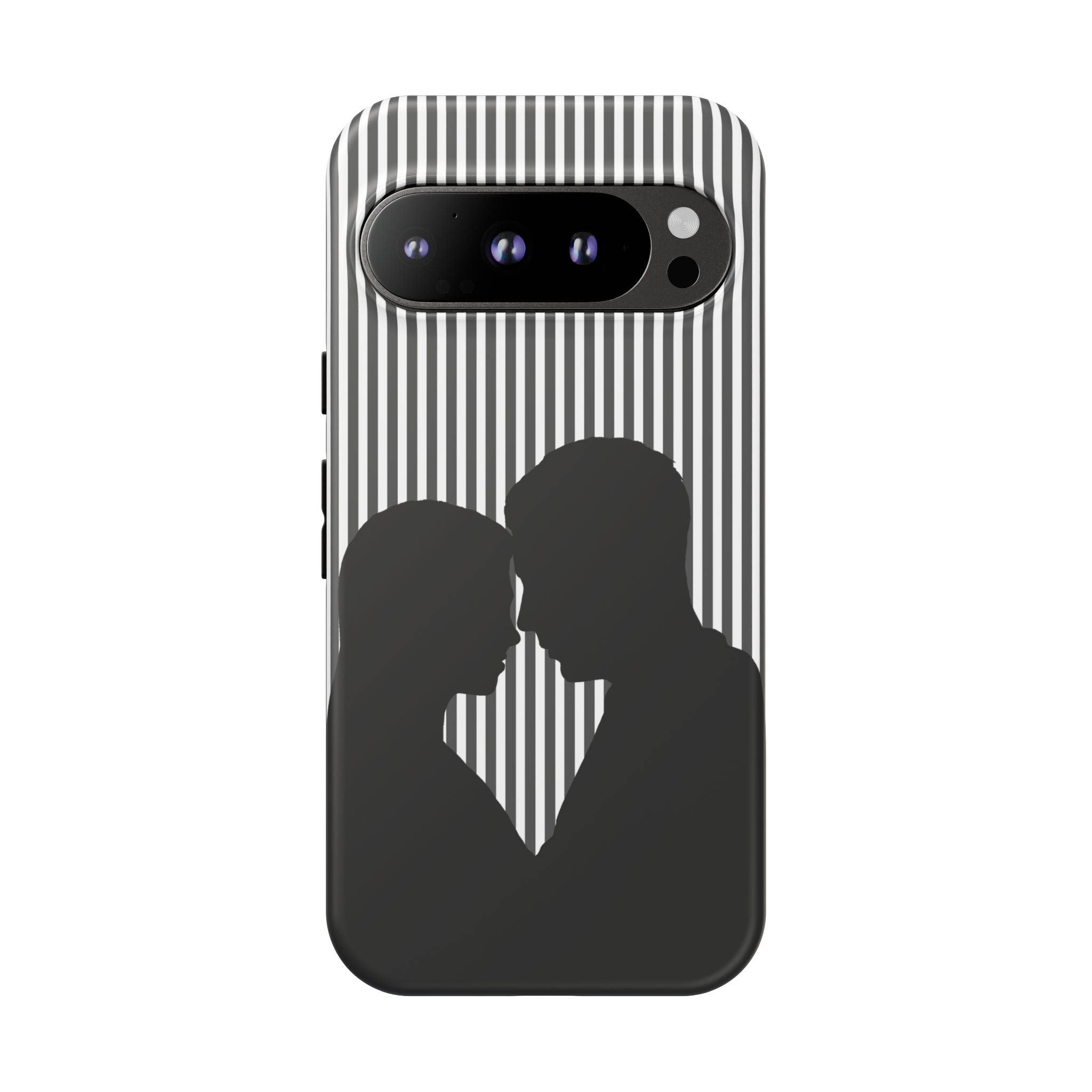 Silhouette Couple Phone Case | Galentines Day Striped Black and white phone case, Stripe Iphone case - Iphone, Samsung and Pixel Mobile case