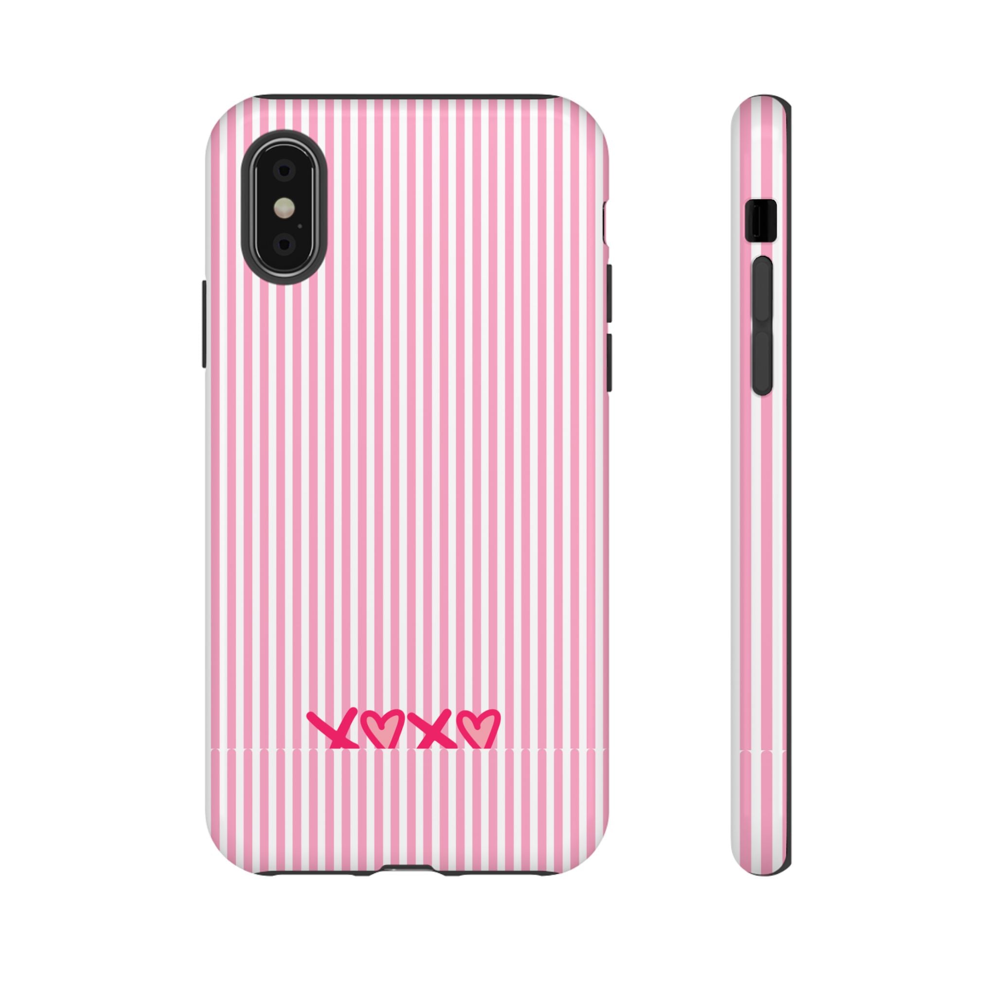 Galentines Day Pink Striped Lines phone case, Pink Stripe Iphone case | Tough Cases - Iphone, Samsung and Pixel Mobile cases