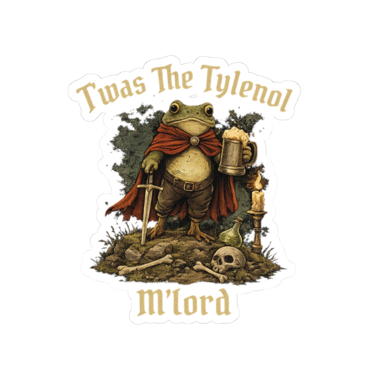 Twas The Tylenol M Lord Stciker, Funny Possum Sticker for Laptop, Water Bottle, Kindle, Sarcastic, Cute Animal Stickers, Funny Vinyl Decal