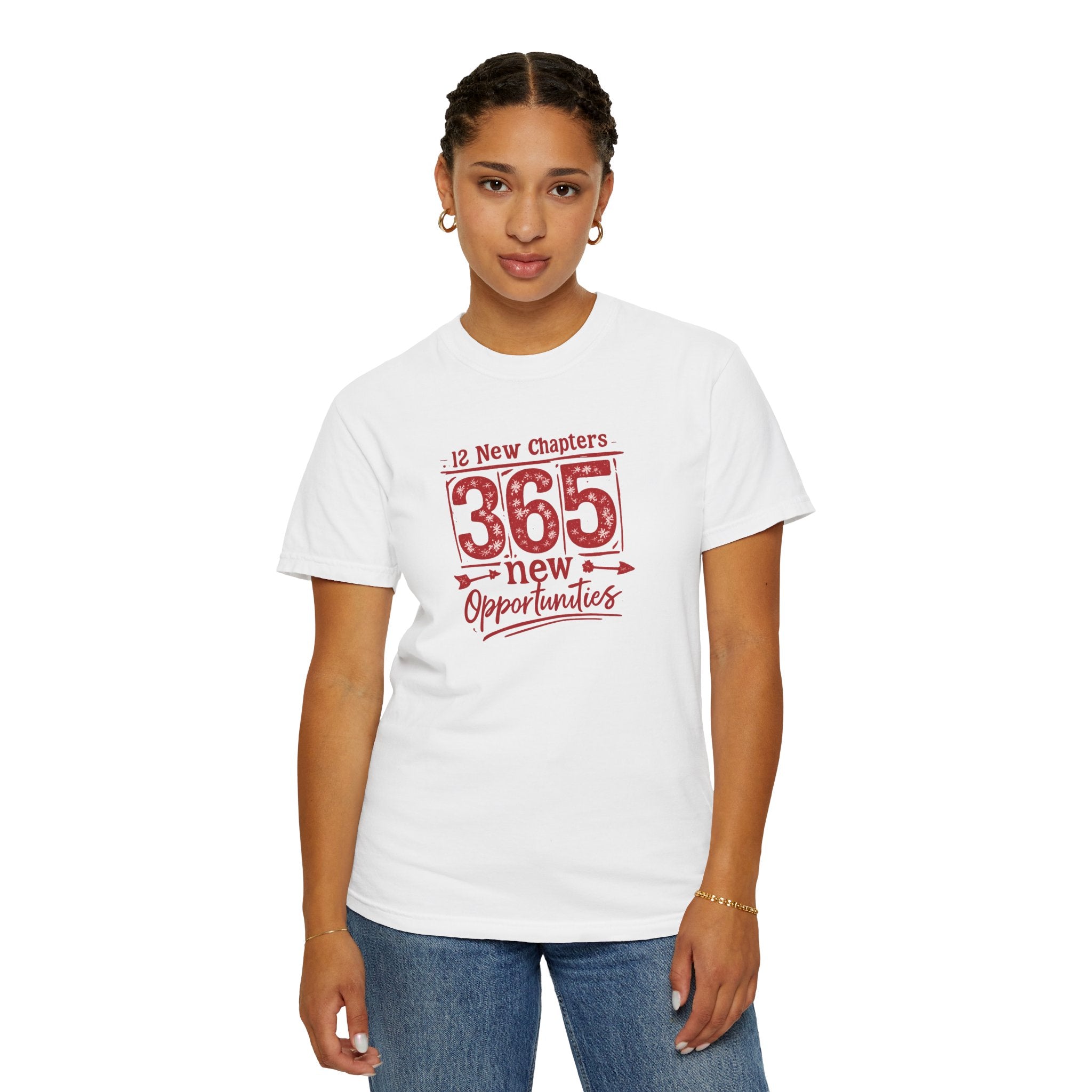 12 New Chapters 365 New Opportunities Shirt, Happy New Year Tee, Family Matching Comfort Colors 1717, Unisex Adult Youth New Year Gift