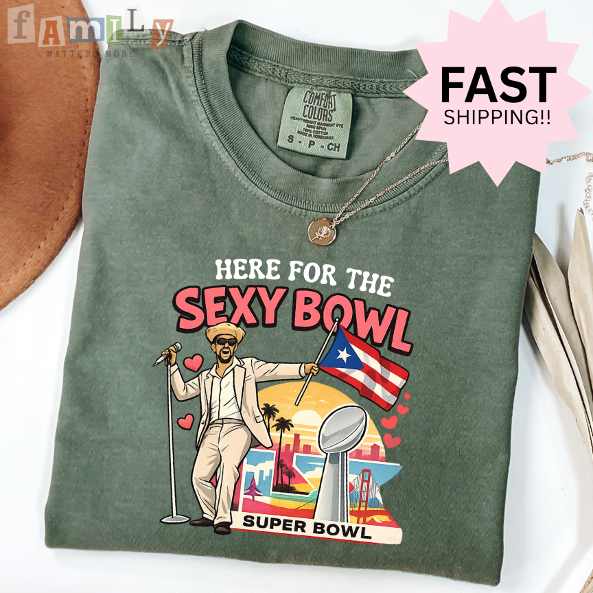 Here for the Sexy Bowl Shirt, Funny Super Bowl Tee, Game Day Humor Shirt, Inappropriate Aba Shirt, Offensive Stupid Unwearable Tee