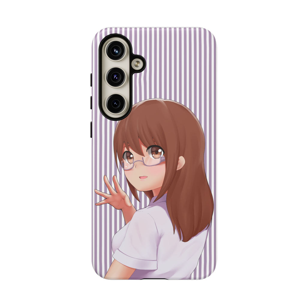 Galentines Day Striped lines mobile case, Glasses Anime Girl Stripe Iphone case | Tough Cases - Iphone, Samsung and Pixel Mobile cases