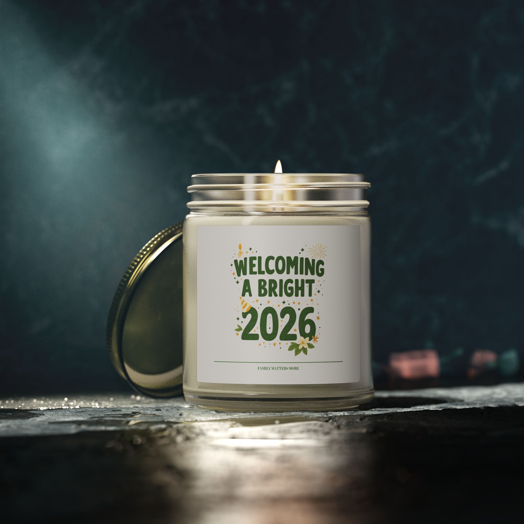 Welcoming a Bright 2026 Candle, Scented Soy Candle 4oz 9oz, Happy New Year Jar Candle, NYE Gift, New Beginnings
