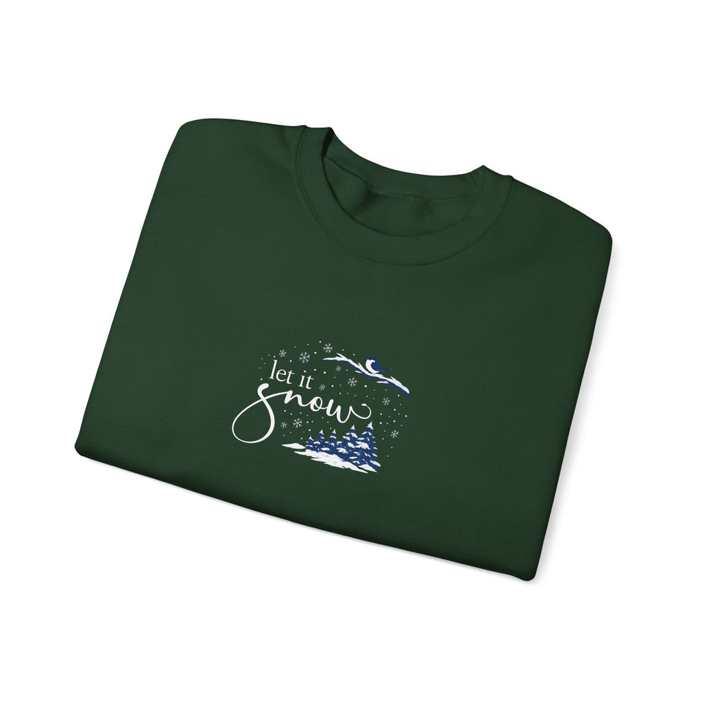 Let It Snow Sweatshirt Hoodie, Winter Lover Pullover, Snowflake Pine Trees Design, Cozy Unisex Adult & Youth Winter Gift, Christmas Season Top