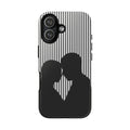 Silhouette Couple Phone Case | Galentines Day Striped Black and white phone case, Stripe Iphone case - Iphone, Samsung and Pixel Mobile case