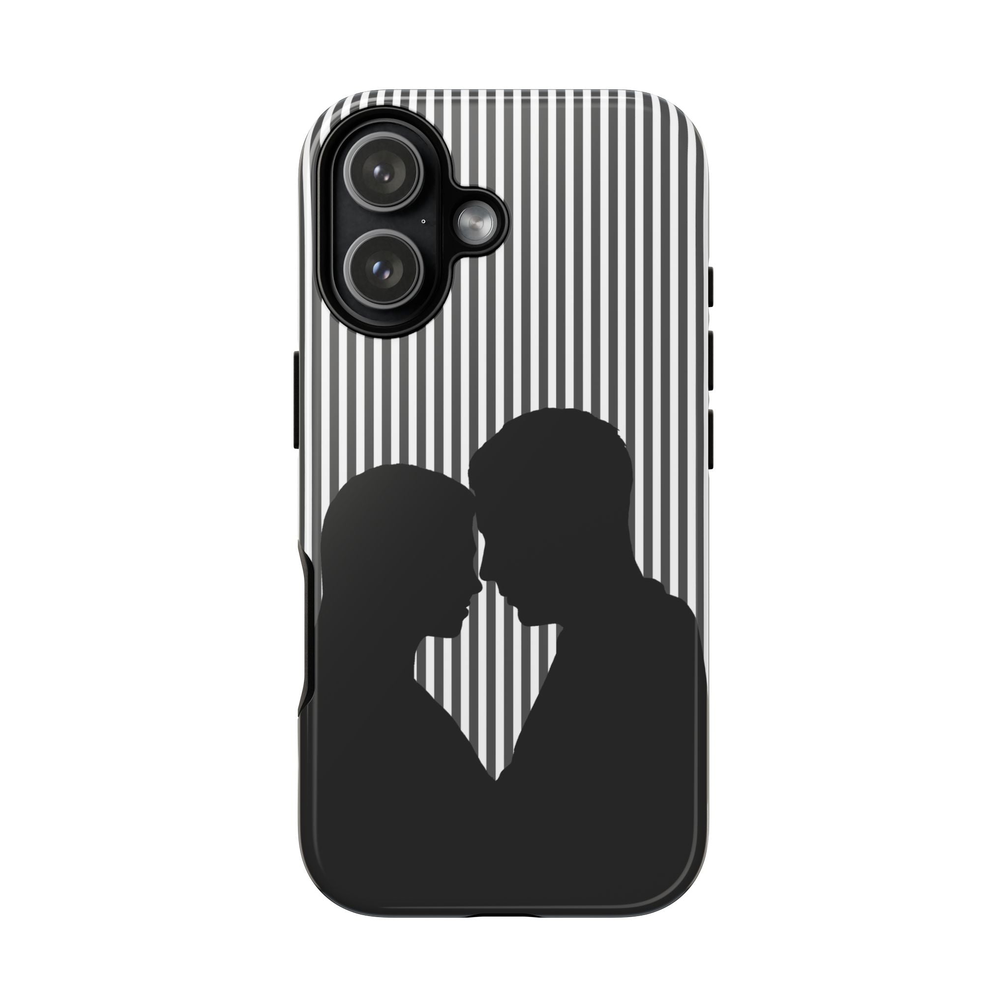 Silhouette Couple Phone Case | Galentines Day Striped Black and white phone case, Stripe Iphone case - Iphone, Samsung and Pixel Mobile case
