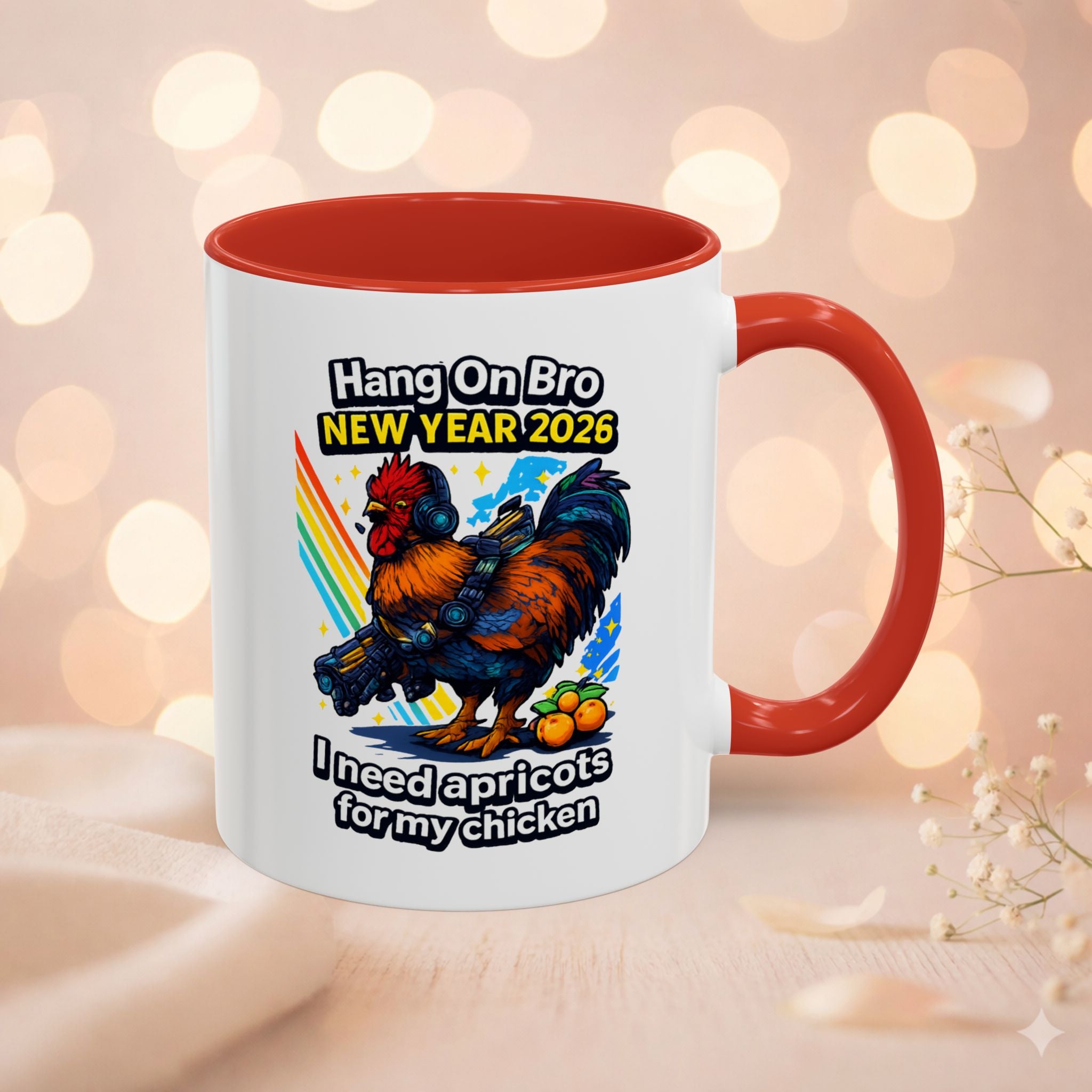 Hang On Bro 2026 Apricots Mug, Funny Rooster Gamer Coffee Mug 15oz Accent Cup, Arc Raiders Inspired Gift for Brother