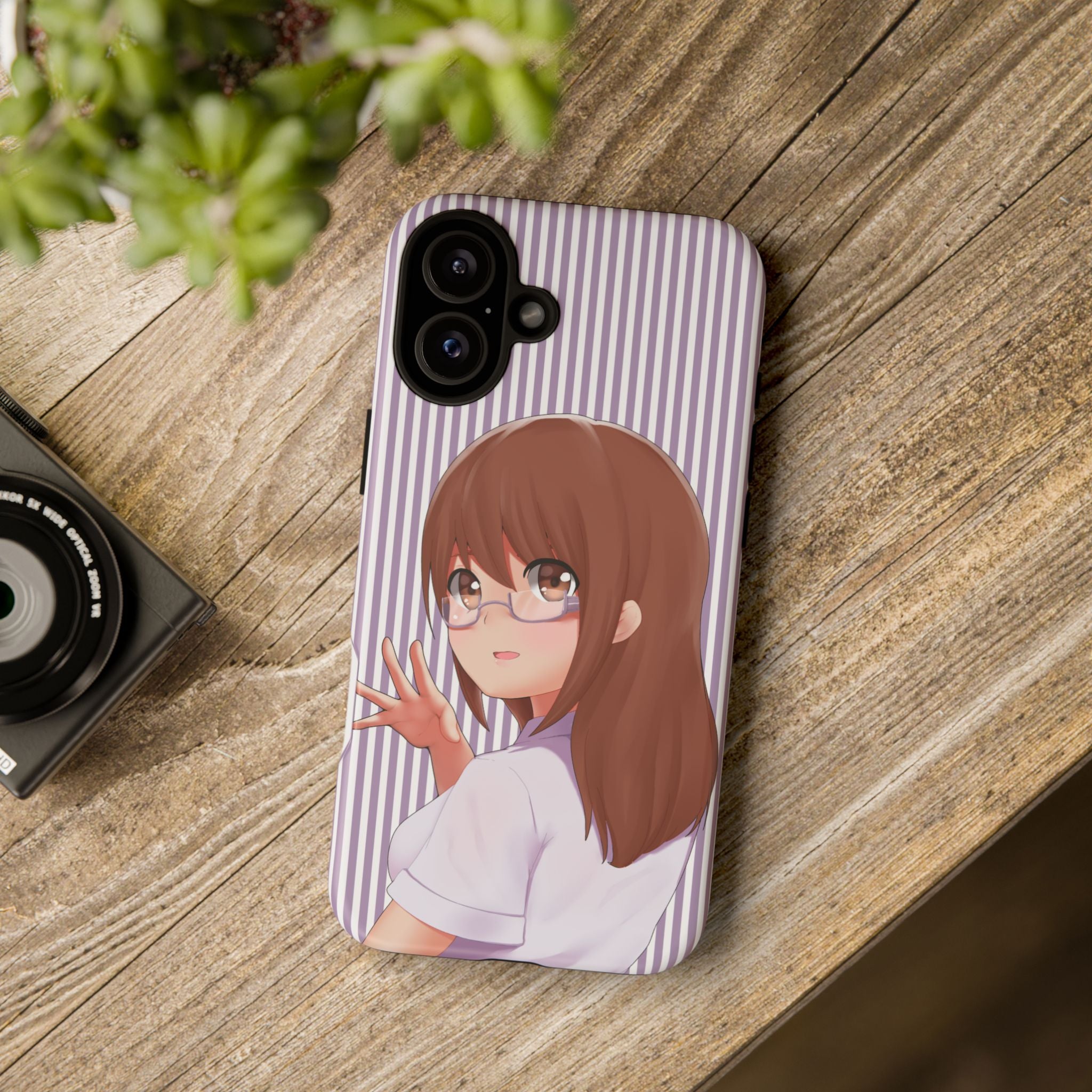 Galentines Day Striped lines mobile case, Glasses Anime Girl Stripe Iphone case | Tough Cases - Iphone, Samsung and Pixel Mobile cases