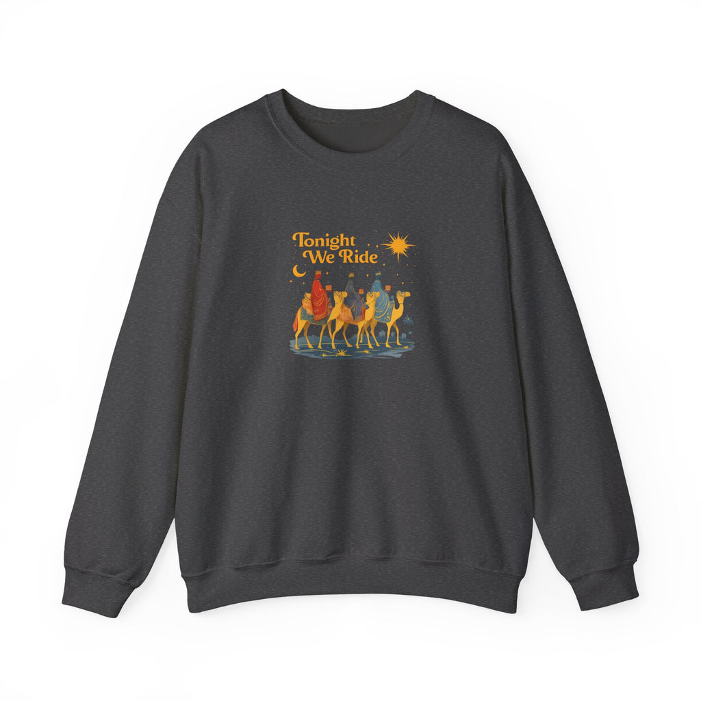 Tonight We Ride Sweatshirt Hoodie, Three Kings Day Wise Men Camel Shirt, Epiphany Nativity Christmas Design, Retro Christian Gift, Unisex Adult Youth