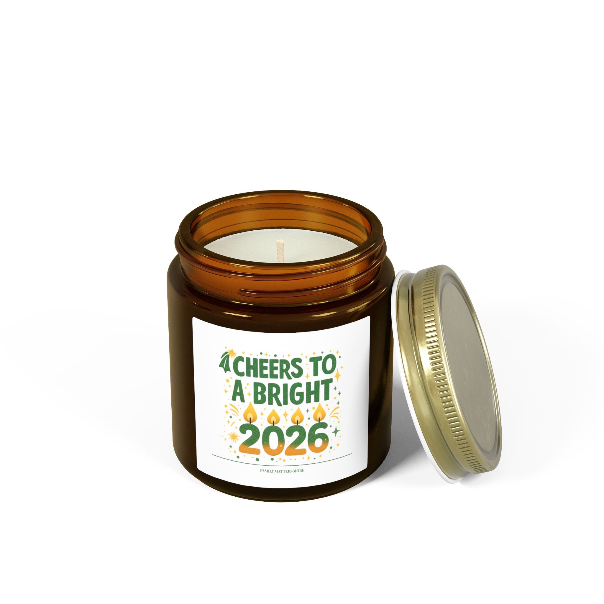 Cheers to a Bright 2026 Candle, Scented Soy Candle 4oz 9oz, Happy New Year Jar Candle, New Years Eve Gift