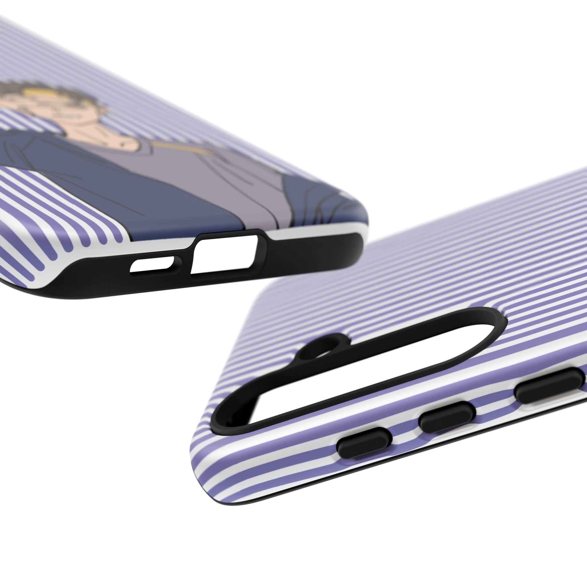 Casual Anime Guy Phone Case | Valentines Day Striped Lines phone case, Purple Stripe Iphone case - Iphone, Samsung and Pixel Mobile cases