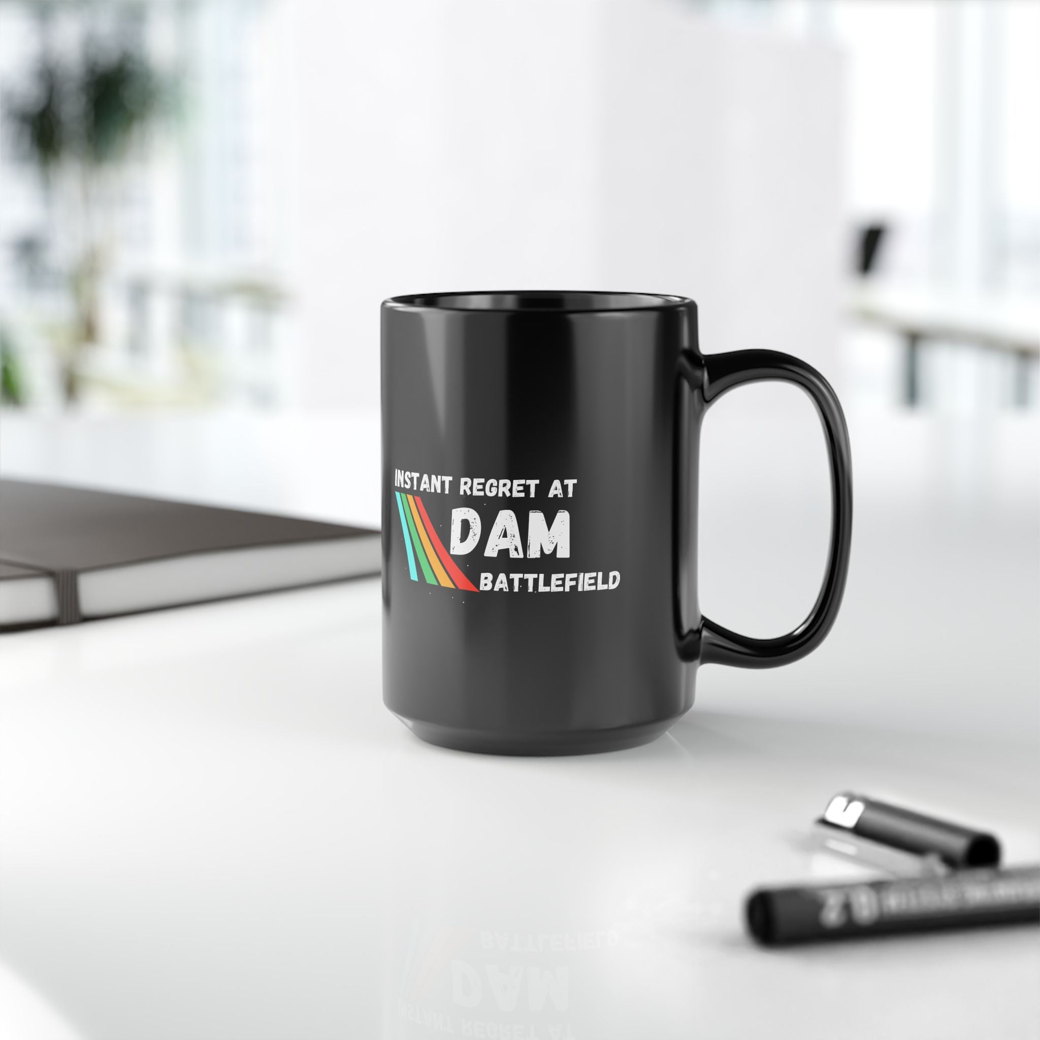 Arc Raider Inspired Mug, Instant Regret At Dam Battlefield, Funny Gamer Coffee Mug 11oz 15oz, Gift for Brother