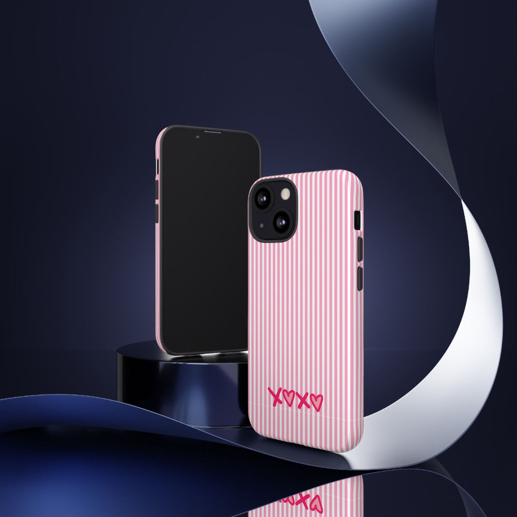 Galentines Day Pink Striped Lines phone case, Pink Stripe Iphone case | Tough Cases - Iphone, Samsung and Pixel Mobile cases