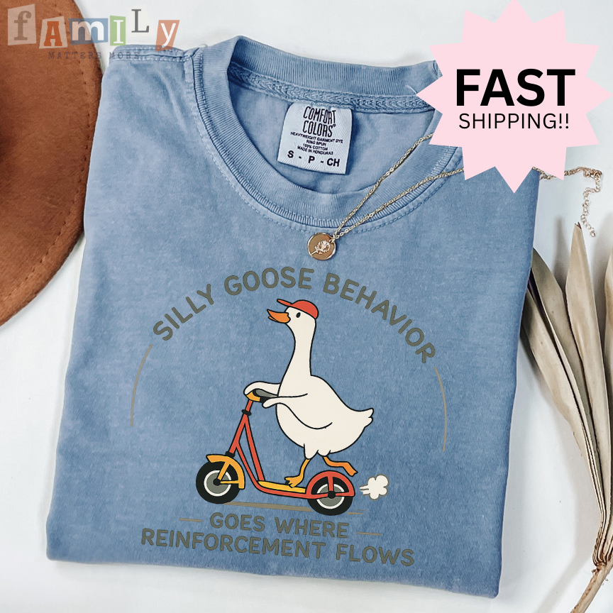 Silly Goose Behavior Goes Where Reinforcement Flows Shirt | ABA RBT Funny Inappropriate Tee