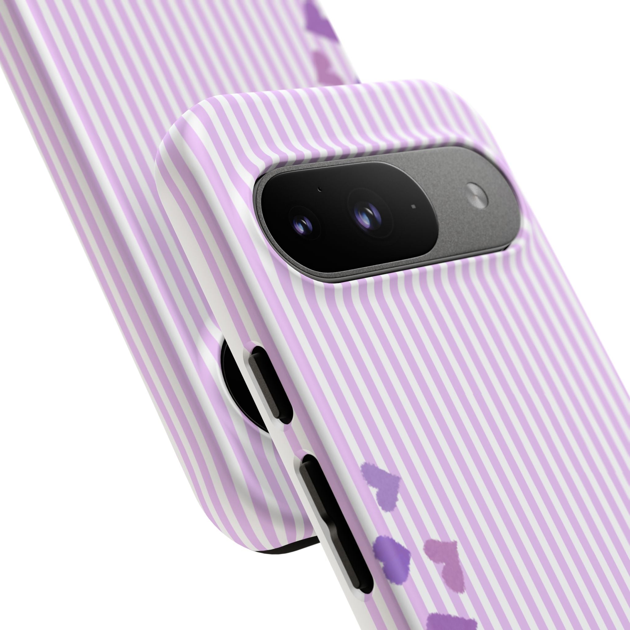 Valentines Day Striped hearts phone case, Purple Heart Floral Stripe Iphone case | Tough Cases - Iphone, Samsung and Pixel Mobile cases