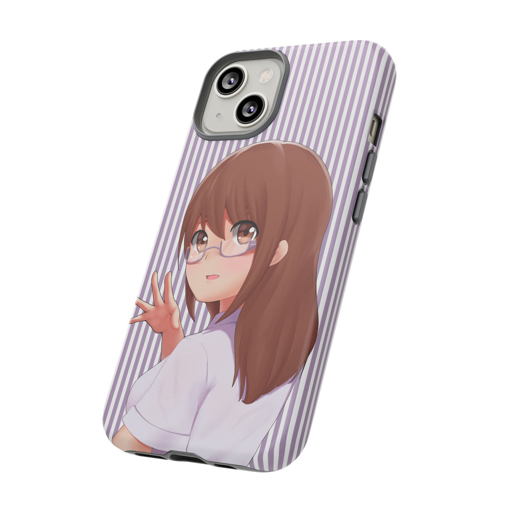Galentines Day Striped lines mobile case, Glasses Anime Girl Stripe Iphone case | Tough Cases - Iphone, Samsung and Pixel Mobile cases