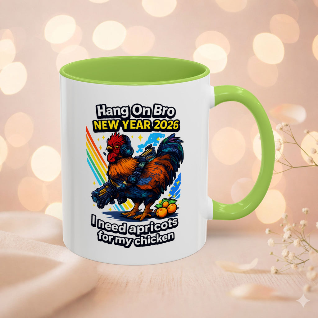 Hang On Bro 2026 Apricots Mug, Funny Rooster Gamer Coffee Mug 15oz Accent Cup, Arc Raiders Inspired Gift for Brother