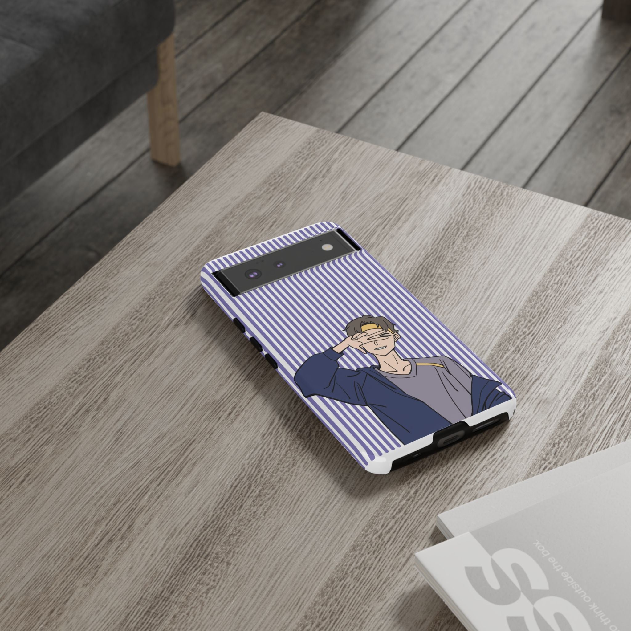 Casual Anime Guy Phone Case | Valentines Day Striped Lines phone case, Purple Stripe Iphone case - Iphone, Samsung and Pixel Mobile cases