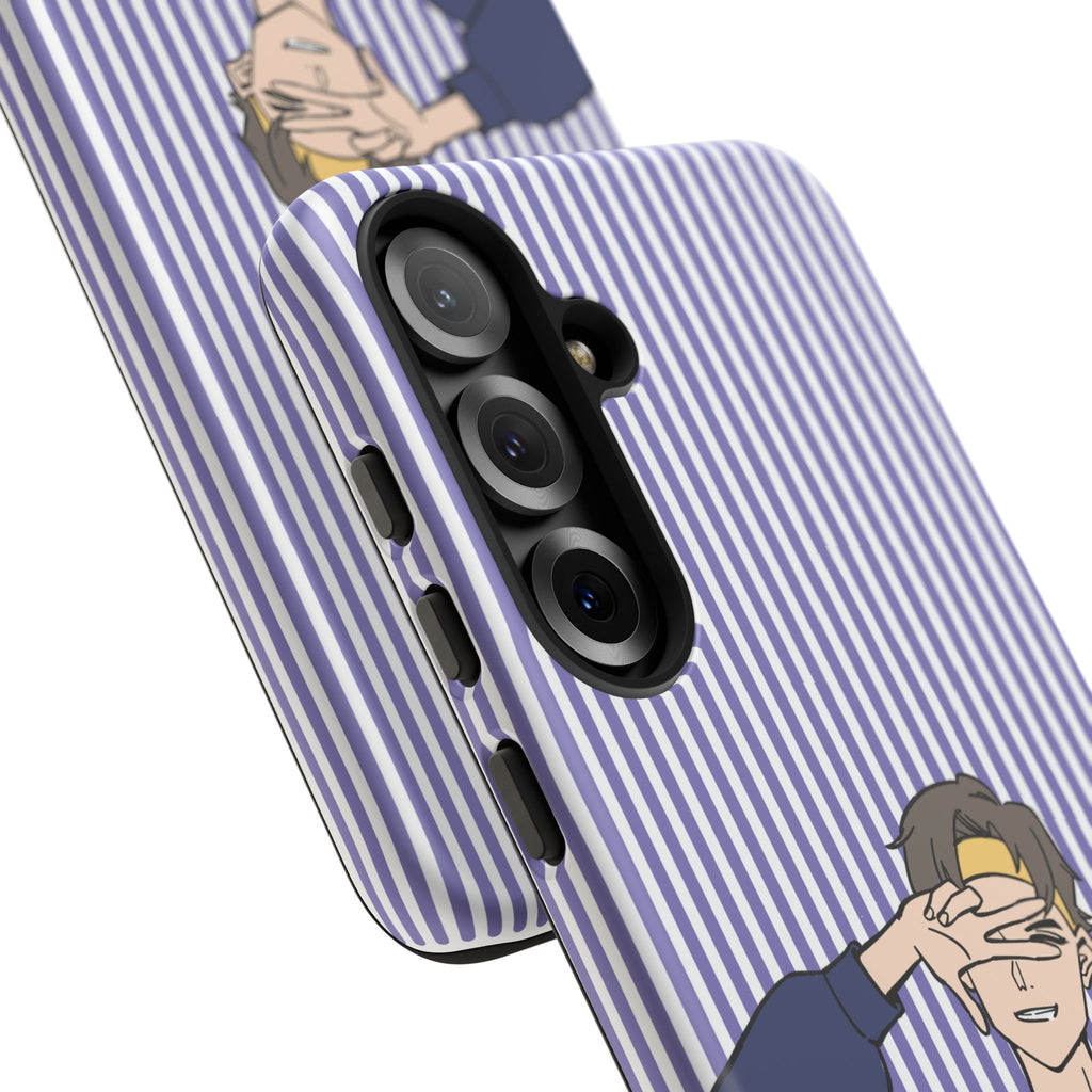 Casual Anime Guy Phone Case | Valentines Day Striped Lines phone case, Purple Stripe Iphone case - Iphone, Samsung and Pixel Mobile cases