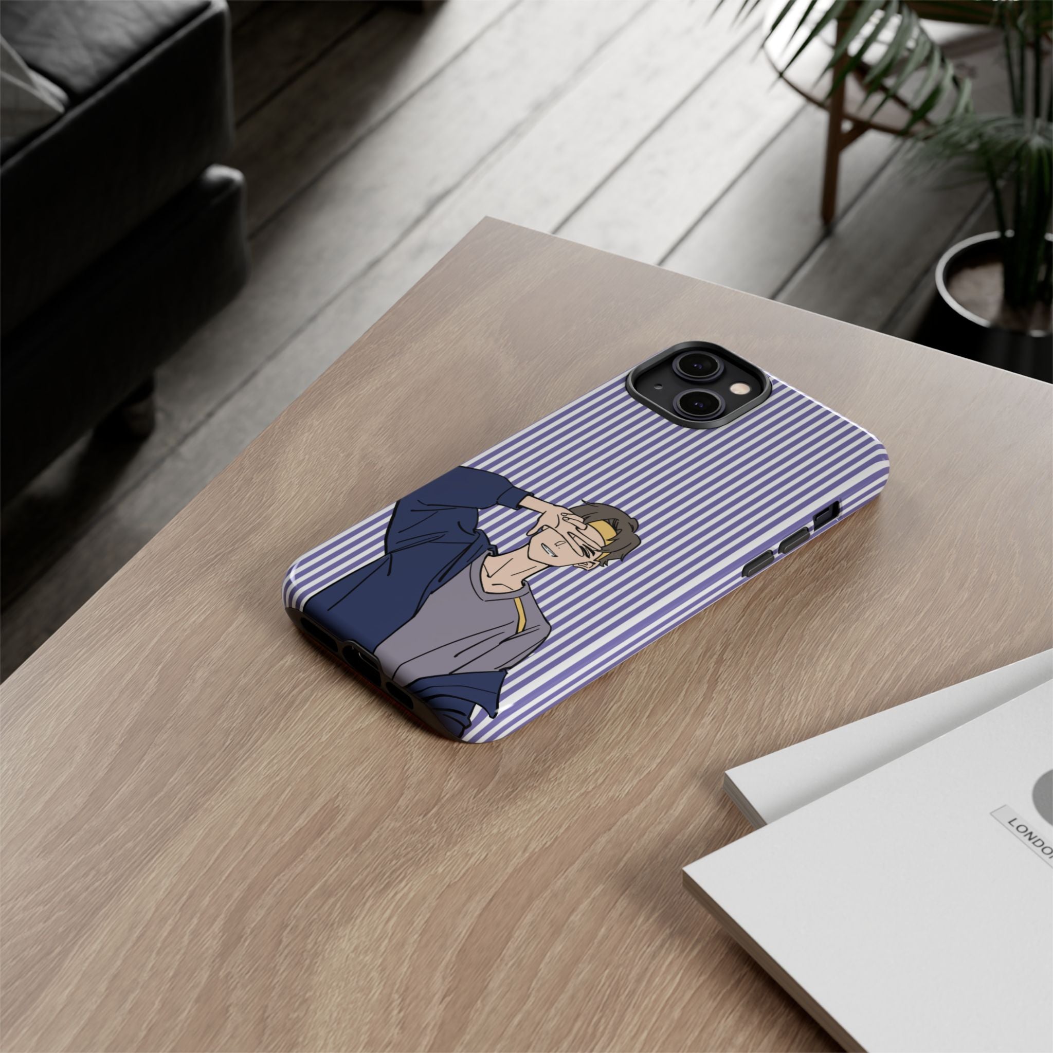 Casual Anime Guy Phone Case | Valentines Day Striped Lines phone case, Purple Stripe Iphone case - Iphone, Samsung and Pixel Mobile cases
