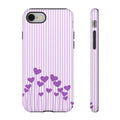 Galentines Day Striped hearts phone case, Purple Heart Floral Stripe Iphone case | Tough Cases - Iphone, Samsung and Pixel Mobile cases