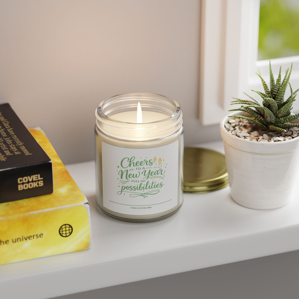 Cheers to a New Year Candle, Full of Possibilities, Scented Soy 4oz 9oz, New Years Eve Gift, Jar Candle