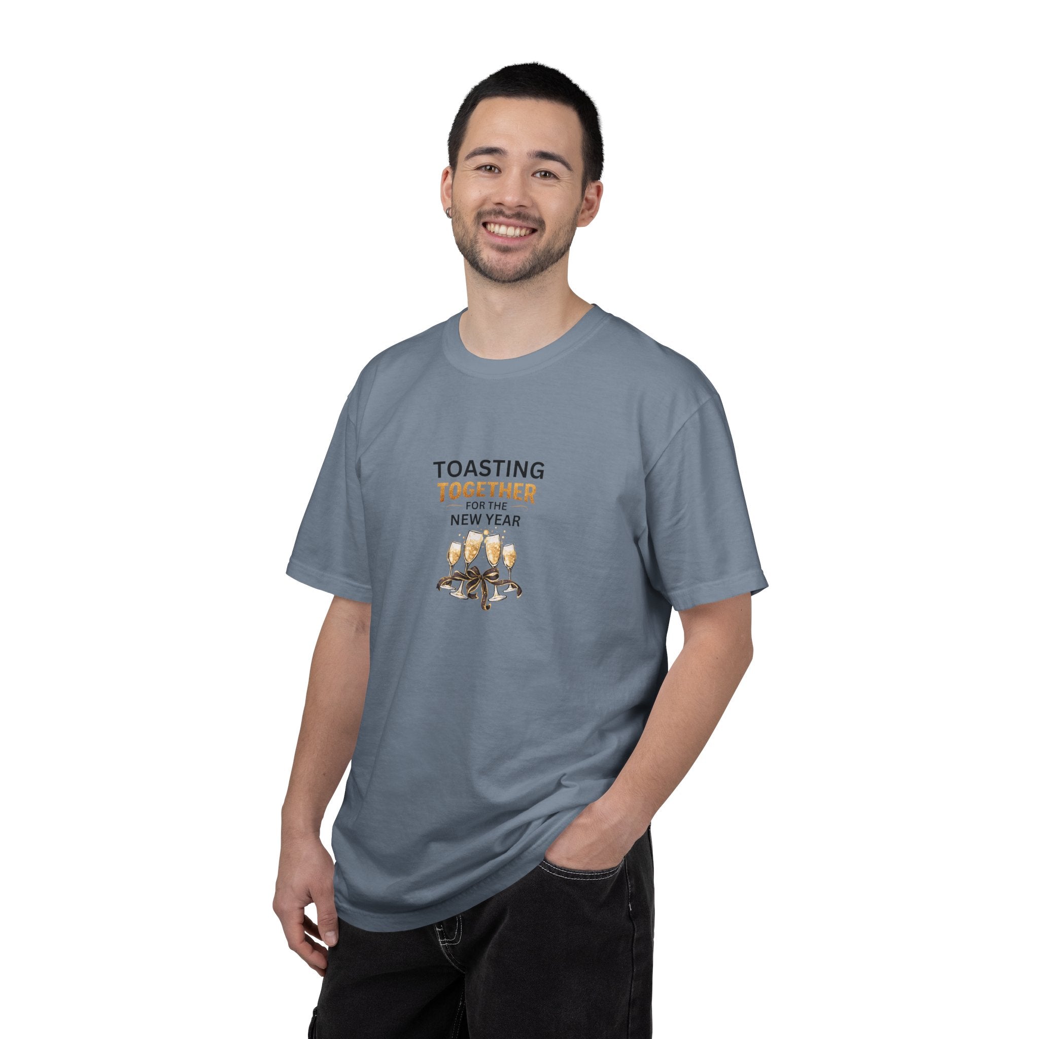 Toasting Together New Year Family Shirts, Matching New Years Eve Pajama Tops, Champagne Toast Outfit, Unisex Adult Youth Tee