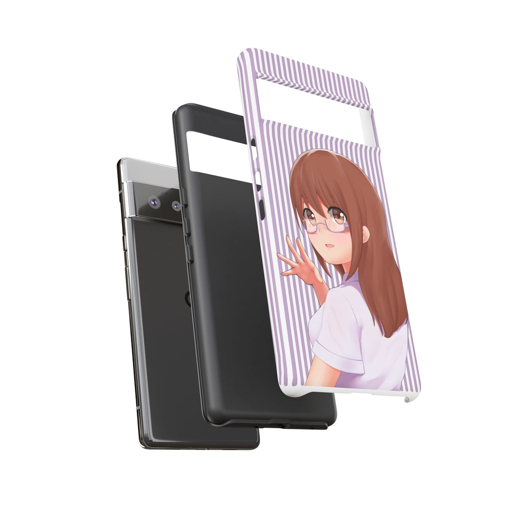 Galentines Day Striped lines mobile case, Glasses Anime Girl Stripe Iphone case | Tough Cases - Iphone, Samsung and Pixel Mobile cases