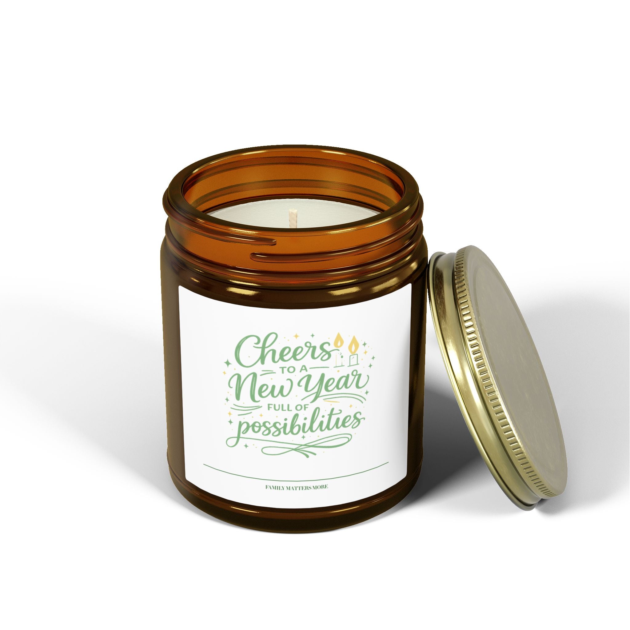 Cheers to a New Year Candle, Full of Possibilities, Scented Soy 4oz 9oz, New Years Eve Gift, Jar Candle