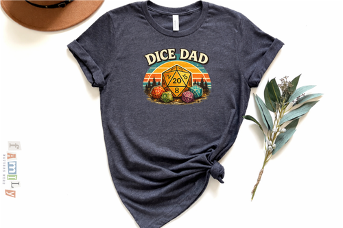 Dice Dad Shirt, DND Dad Gift, Funny Dungeons and Dragons Tee, Tabletop RPG Gamer Shirt, D20 Dice T Shirt for Father, Nerd Dad