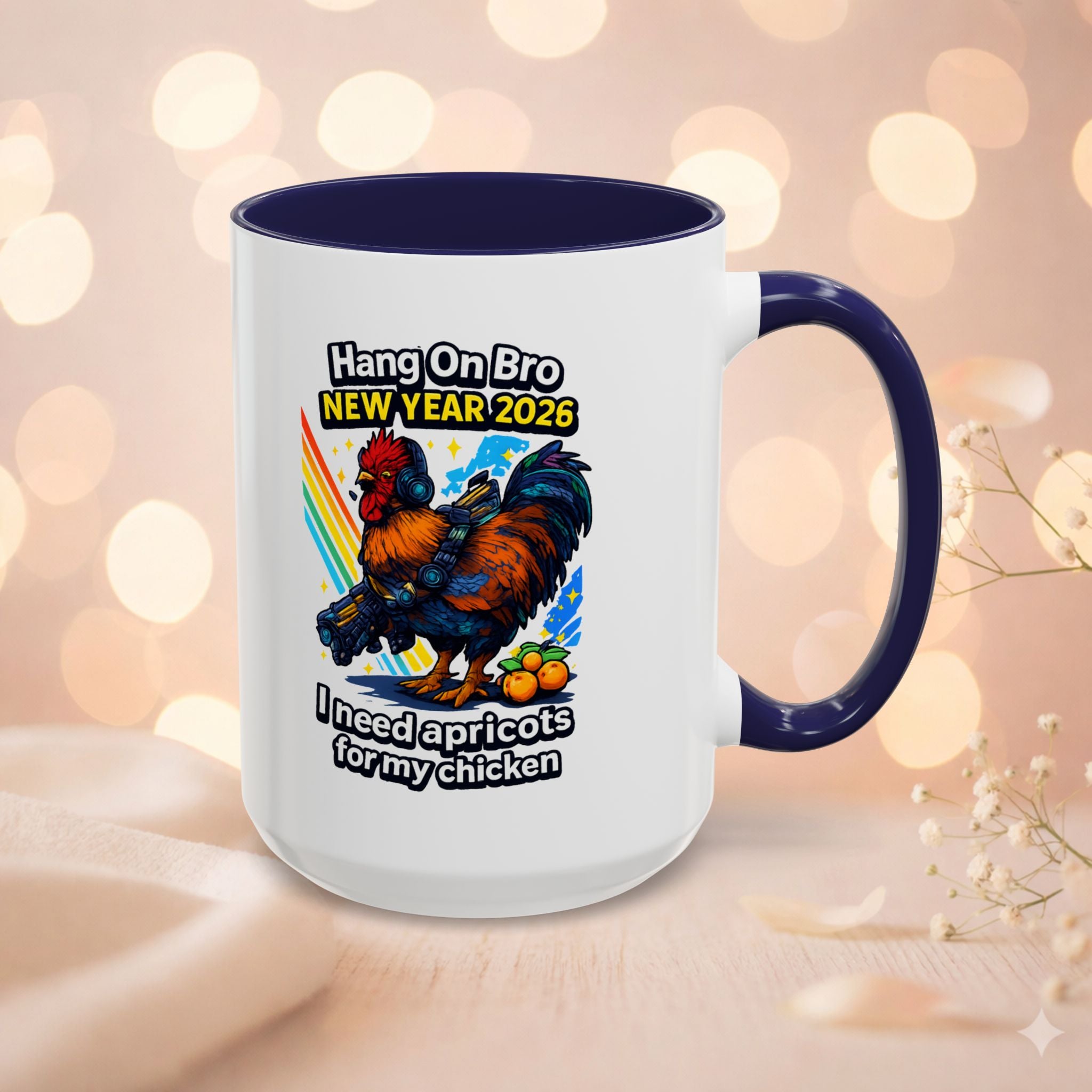 Hang On Bro 2026 Apricots Mug, Funny Rooster Gamer Coffee Mug 15oz Accent Cup, Arc Raiders Inspired Gift for Brother
