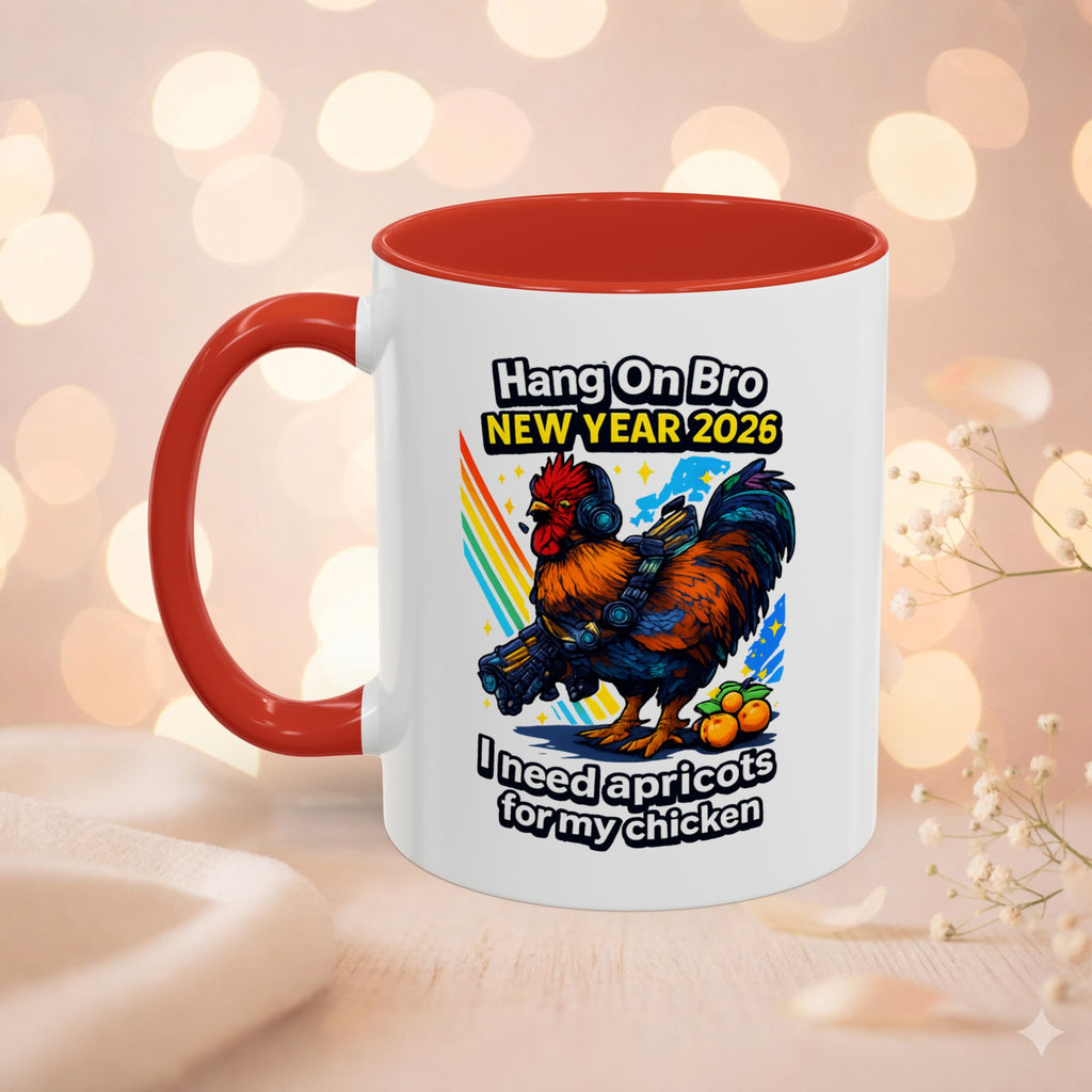 Hang On Bro 2026 Apricots Mug, Funny Rooster Gamer Coffee Mug 15oz Accent Cup, Arc Raiders Inspired Gift for Brother