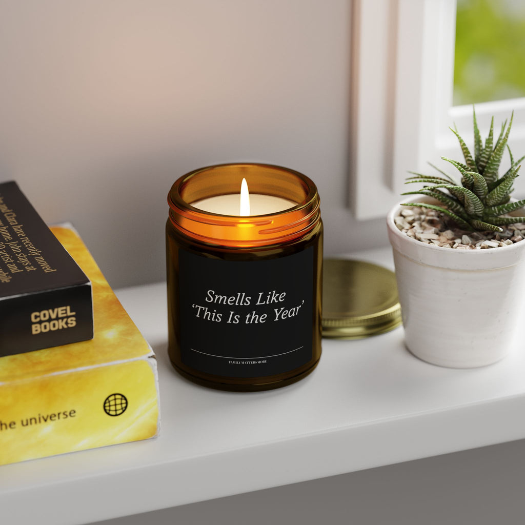 Smells Like This Is The Year Candle, 2026 New Year Scented Soy Candle 4oz 9oz, Funny NYE Gift, Hand Poured Jar