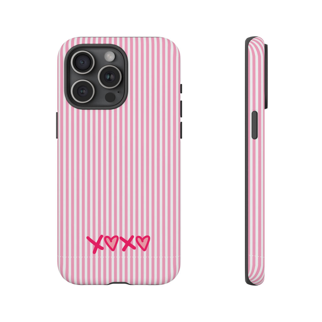 Galentines Day Pink Striped Lines phone case, Pink Stripe Iphone case | Tough Cases - Iphone, Samsung and Pixel Mobile cases