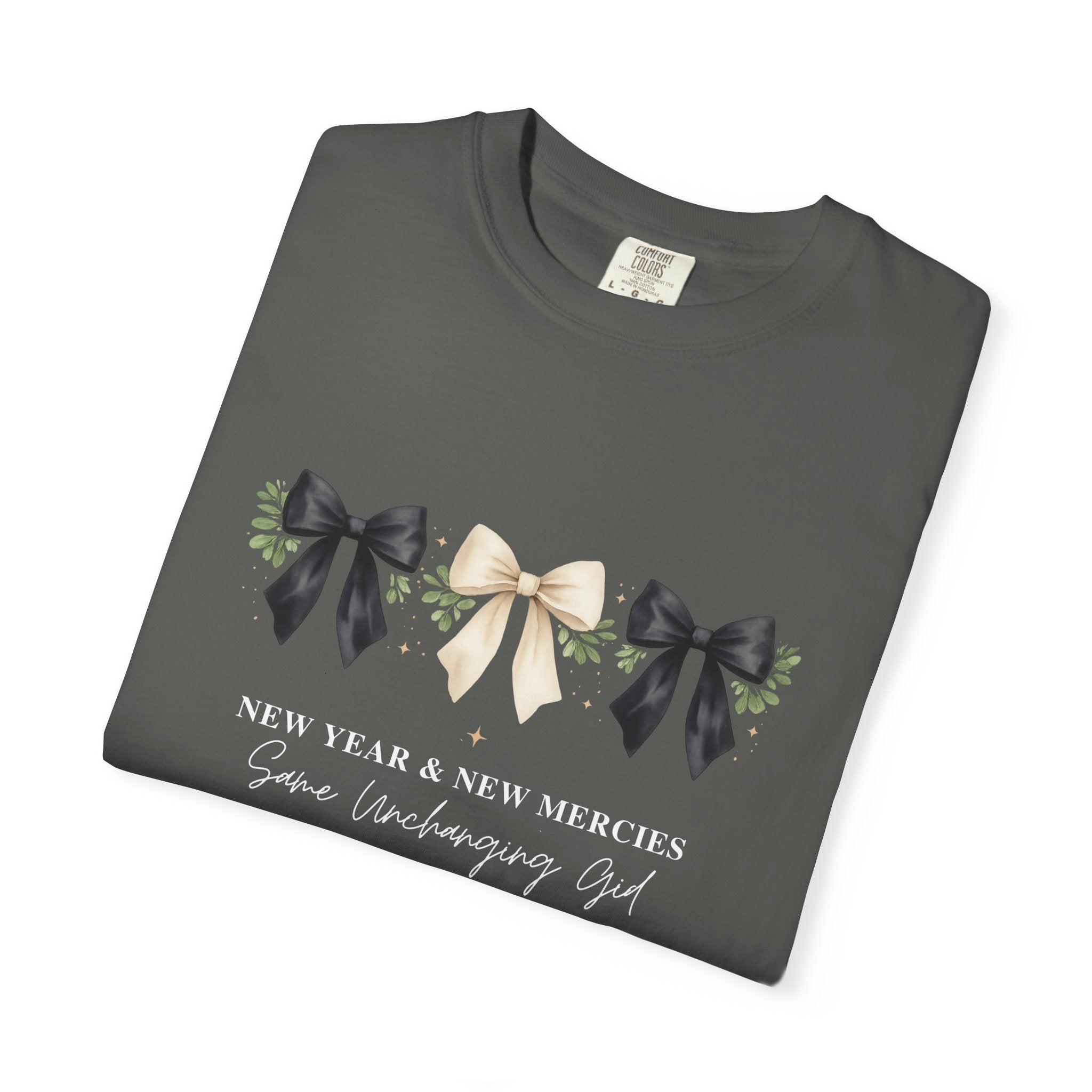 New Year & New Mercies Shirt, Same Unchanging God, Family Matching Comfort Colors 1717 Tee, Christian New Year Gift, Unisex Adult Youth