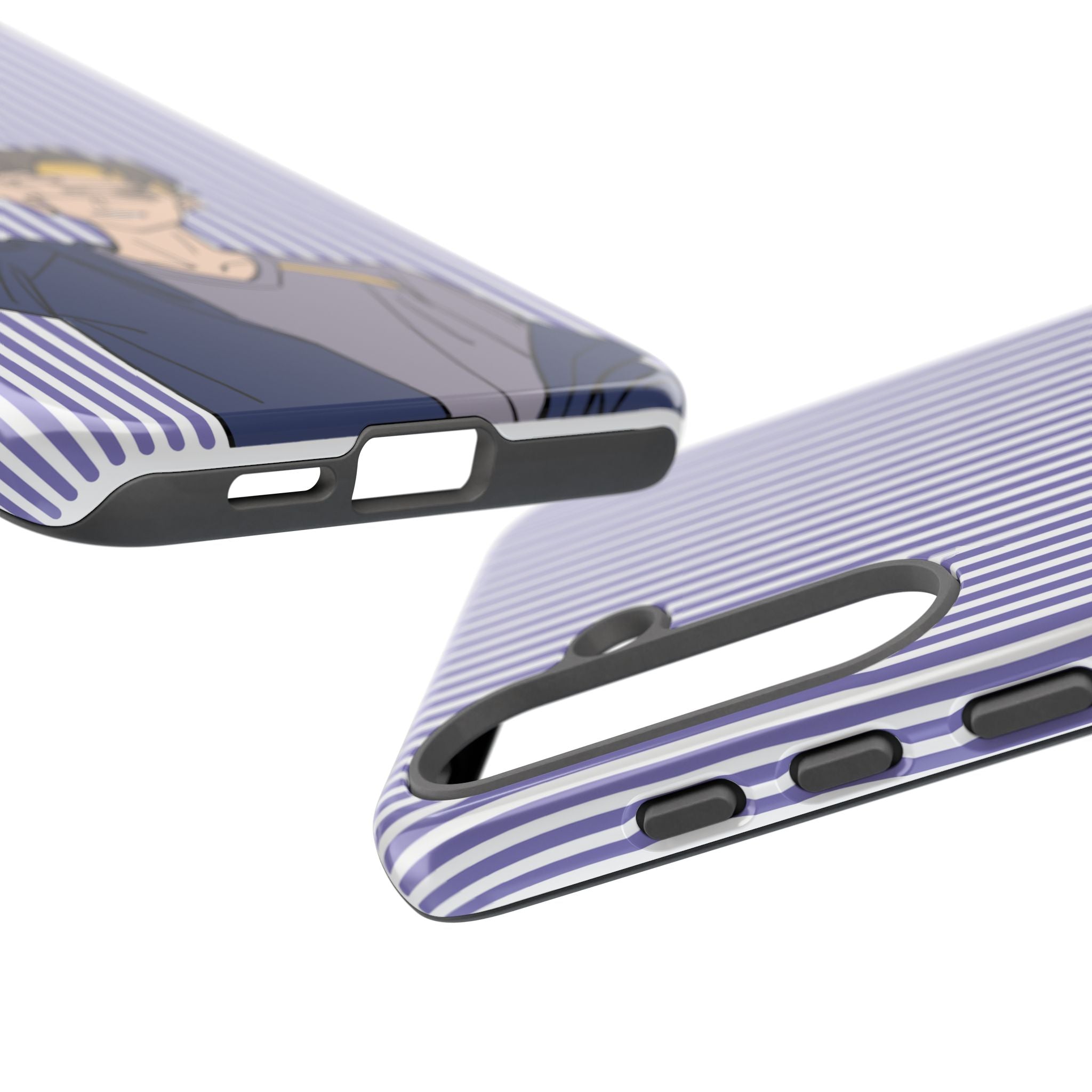 Casual Anime Guy Phone Case | Valentines Day Striped Lines phone case, Purple Stripe Iphone case - Iphone, Samsung and Pixel Mobile cases