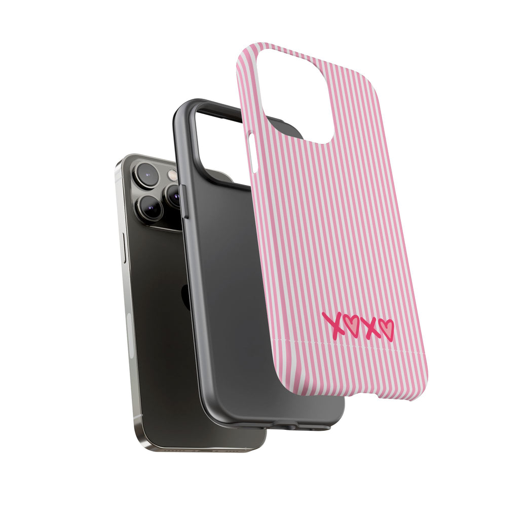 Galentines Day Pink Striped Lines phone case, Pink Stripe Iphone case | Tough Cases - Iphone, Samsung and Pixel Mobile cases