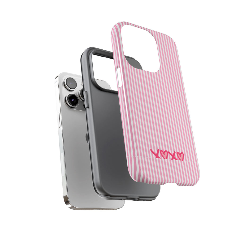 Galentines Day Pink Striped Lines phone case, Pink Stripe Iphone case | Tough Cases - Iphone, Samsung and Pixel Mobile cases