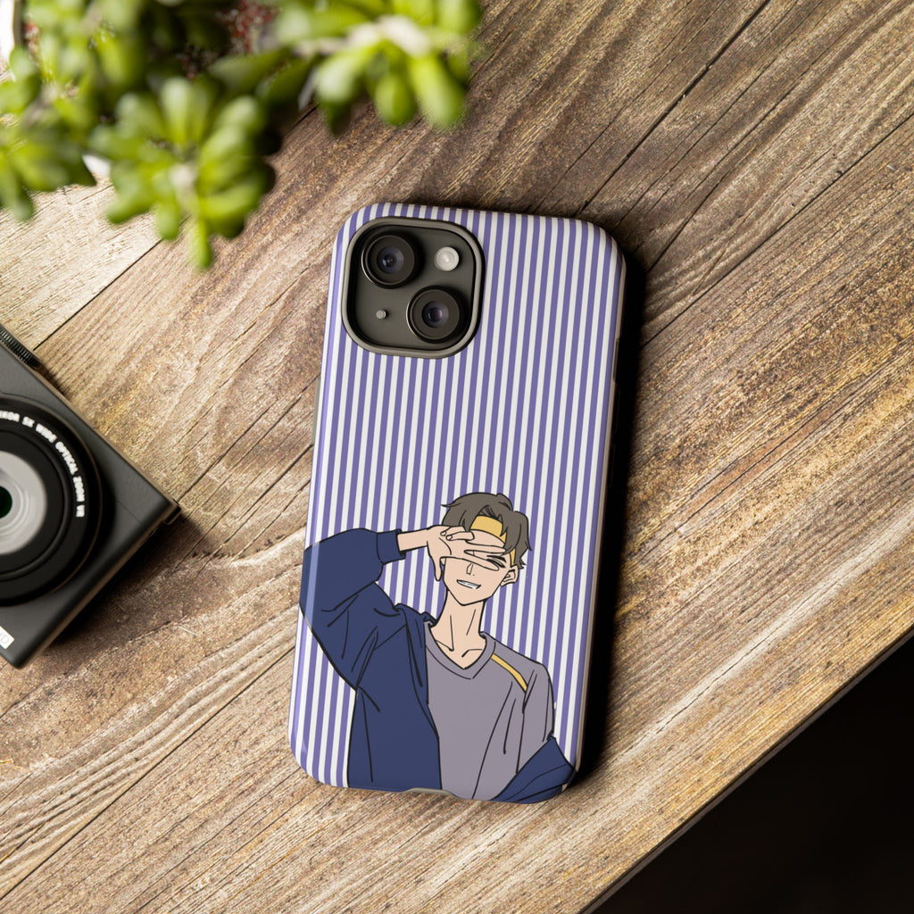 Casual Anime Guy Phone Case | Valentines Day Striped Lines phone case, Purple Stripe Iphone case - Iphone, Samsung and Pixel Mobile cases