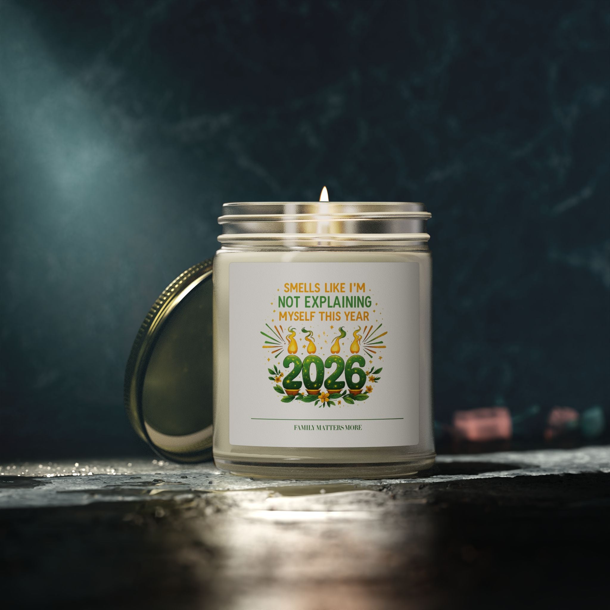 Smells Like Im Not Explaining Myself This Year Candle, Funny 2026 New Year Soy Candle 4oz 9oz, Scented Jar, NYE Gift