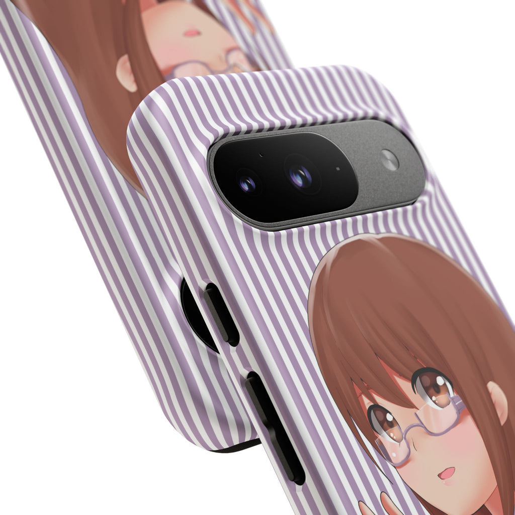 Galentines Day Striped lines mobile case, Glasses Anime Girl Stripe Iphone case | Tough Cases - Iphone, Samsung and Pixel Mobile cases