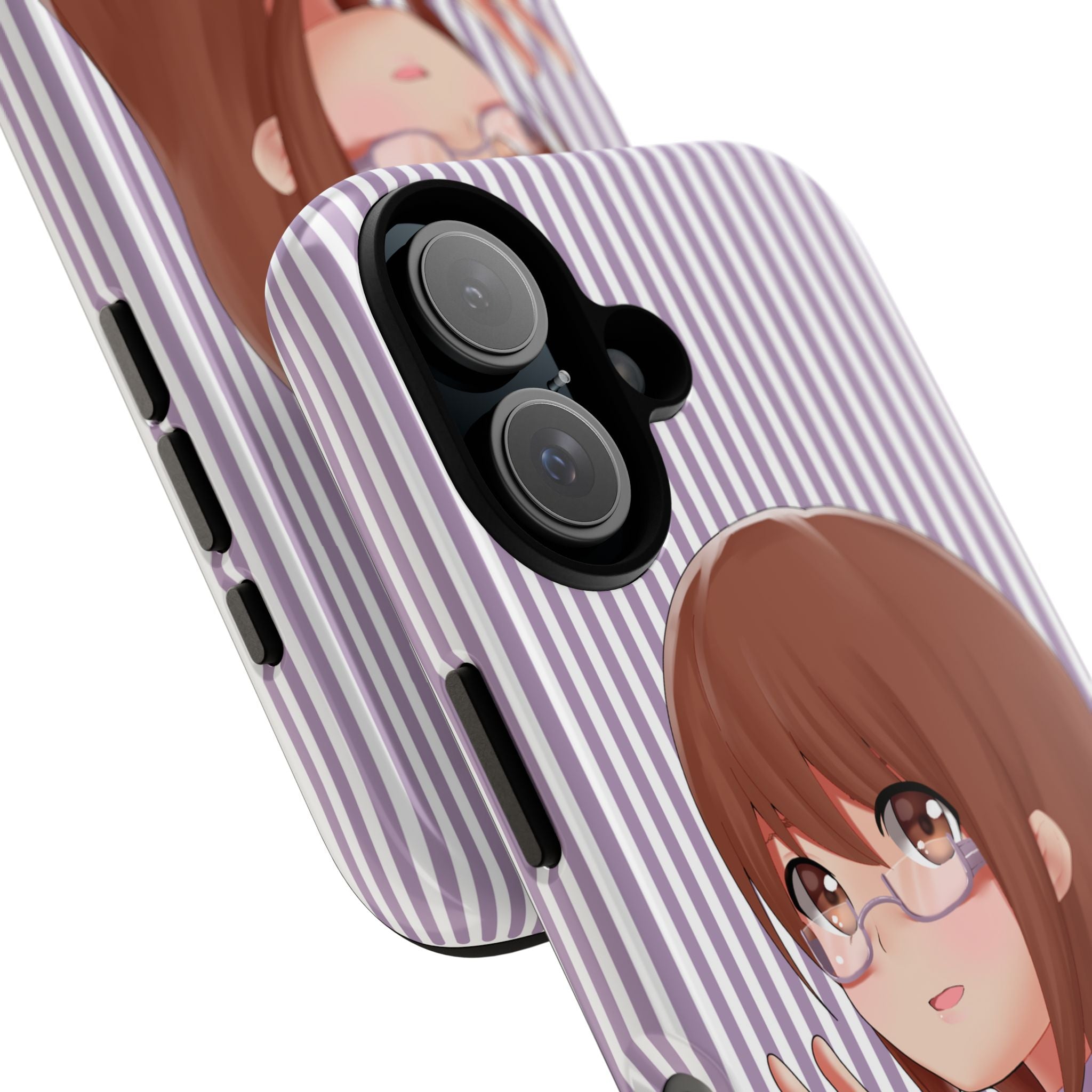 Galentines Day Striped lines mobile case, Glasses Anime Girl Stripe Iphone case | Tough Cases - Iphone, Samsung and Pixel Mobile cases
