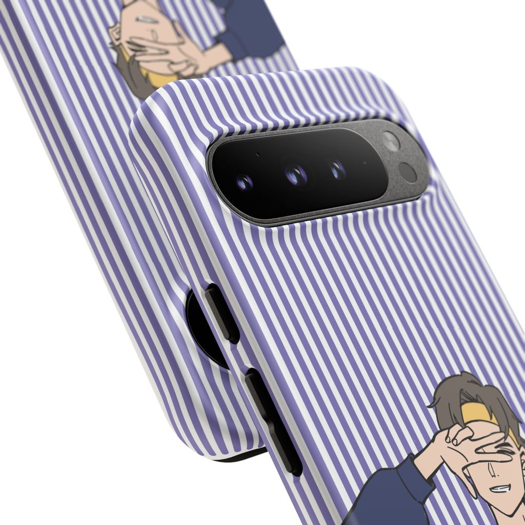 Casual Anime Guy Phone Case | Valentines Day Striped Lines phone case, Purple Stripe Iphone case - Iphone, Samsung and Pixel Mobile cases