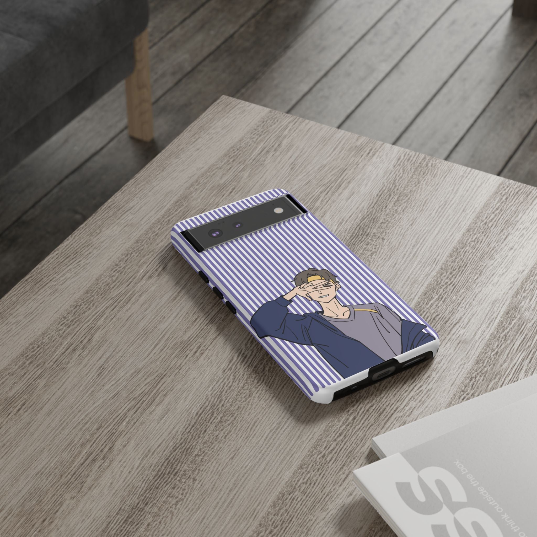 Casual Anime Guy Phone Case | Valentines Day Striped Lines phone case, Purple Stripe Iphone case - Iphone, Samsung and Pixel Mobile cases