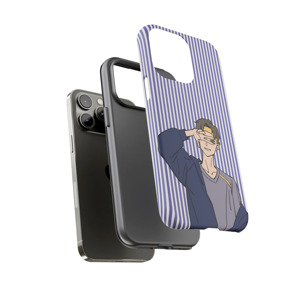 Casual Anime Guy Phone Case | Valentines Day Striped Lines phone case, Purple Stripe Iphone case - Iphone, Samsung and Pixel Mobile cases