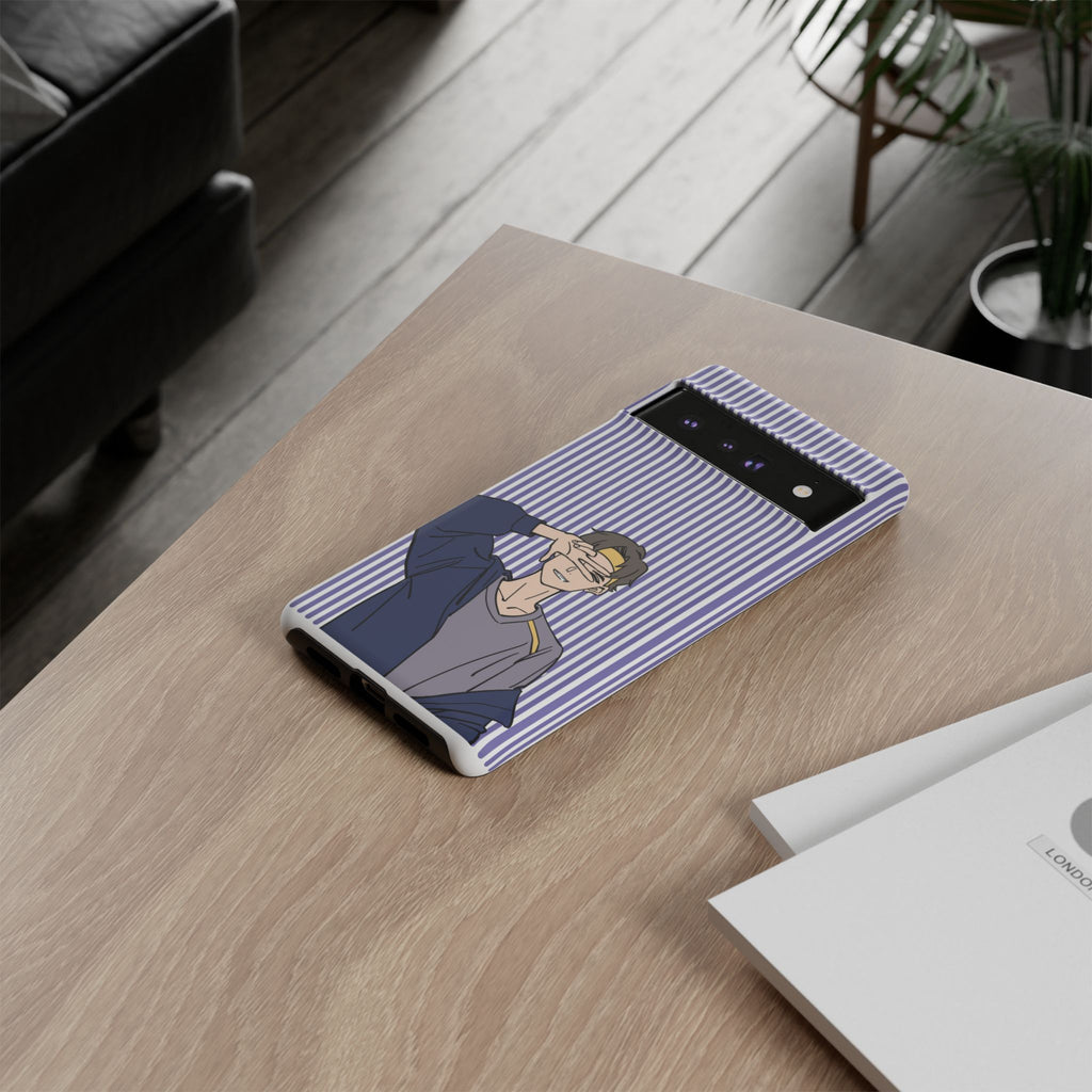 Casual Anime Guy Phone Case | Valentines Day Striped Lines phone case, Purple Stripe Iphone case - Iphone, Samsung and Pixel Mobile cases