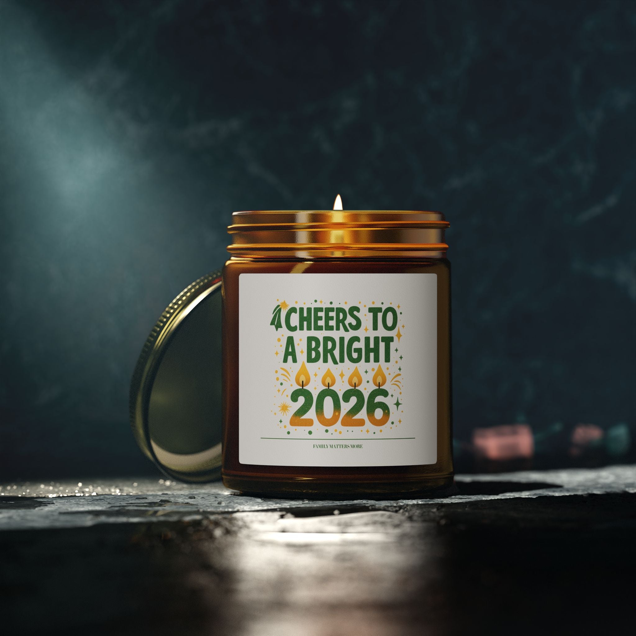 Cheers to a Bright 2026 Candle, Scented Soy Candle 4oz 9oz, Happy New Year Jar Candle, New Years Eve Gift